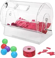 VEVOR Acrylic Raffle Drum, Holds 10000 Tickets or 300 Raffle Balls, Professional Raffle Ticket Spinning Cage with 2 Keys, Transparent Lottery Spinning Drawing, Raffle Ticket Box for Lottery Games Bing