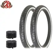 2 ALTA BICYCLE WIRE BEAD FAT TIRE 24 x 3.00 BLACK/WHITE SLICK RIDER TREAD W/TUBE