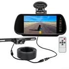 7" Mirror Monitor Windscreen Suction+4PIN License Plate Reversing Camera+10m Kit