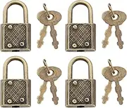 Be In Your Mind 16pcs Vintage Style Square Padlocks with Keys Zinc Alloy Square Padlocks Bronze Retro Mini Padlock for Jewelry Box Storage Box Diary Book