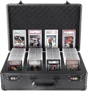 2023 NEW Graded Card Storage Box With Coded Lock, 120 BGS SGC PSA Slab Case, Waterproof Display Trading Case, Easy to Carry (4 Slots)