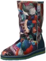 Desigual Authentic Women's Flat Velvet Mid Calf Panda Boots 28ts119-5077 UK 3.5
