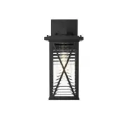 Elegant Lighting Jada 1Lt 12" Outdoor Sconce, Black/Clear/Fluted - OD607W12BK