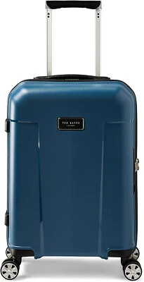 Ted Baker Flying Colours Hardside Trolley 4 Wheel Spinner, Baltic Blue, 20-Inch