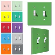 2-Gang Double Toggle Light Switch Wall Plate Decor Cover - Solid color