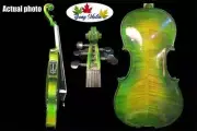 beautiful Green colors 5 strings 4/4 electric violin +Acoustic violin #8641