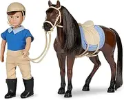 Lori – Mini Boy Doll & Toy Horse – 6-inch Doll & Dark Bay Thoroughbred Horse – Set with Clothes, Animal & Accessories – Playset for Kids – 3 Years + – Brian & Barnaby