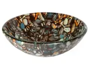 Eden Bath EB_GS24 Natural Pebble Pattern Tempered Glass Vessel Sink