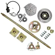 32'' ATV Go Kart Rear Axle Hub Kit Brake Caliper 420 Chain Sprocket Drift Trike