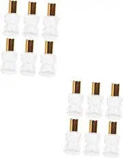 Baluue 12 Pcs Roller Bottle Roller Perfume Bottles Perfume Sample Bottles Refillable Perfume Bottle Empty Roller Ball Bottles Sub Bottle Essential Oil Perfume Containers Glass Golden