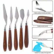 5Pcs Palette Knifes Set Artist Palete Pallet Knives Metal Spatulas Mixing Tool