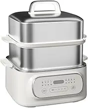 Electric Food Steamer for Cooking, One Touch Vegetable Steamer, Multifunctional Steamer, Dual Mode Insulation, 24 Hours Appointment, Stainless Steel Liner, 1000W