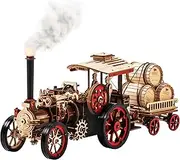 rowood 3D Puzzles for Adults,Steam Engine Model Kit,1:28 Scale Mechanical Steam Locomotive Wooden Puzzle,469PCS,Assembly Time 6H, Awesome Gifts for Adults&Teens