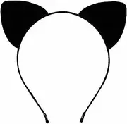 Bonnie Z. Leonardo Furry Padded Cat Ears Headband Catwomen Headbands Black