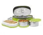 Lunch Box 2 Stainless Steel Container 280 ml 1 Microwave Safe Container- Green
