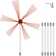 Chimney Sweep Kit 20 Ft. L Chimney Brush Kit with 6 Nylon Flexible Rods Rotary C