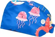 [WOSHJIUK] Working Hat 2 Pack Scrub Caps for Women,Colorful Fish Octopus Ocean,Tie Back Cap Adjustable Scrub Hat