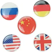 [CATIEBYE] Brooch Pin World Flag Brooch National Flag Country Lapel Party Decoration Supplies Chinese Flag Brooch American Flag Pin Clothes Pins Dress Brooch Alloy Brooch Breastpin