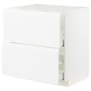 METOD / MAXIMERA base cab f sink+2 fronts/2 drawers, white/Voxtorp matt white, 80x60x80 cm