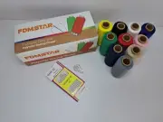 PACK OF 10 Polyester Serger Sewing Thread with Needles 500 Yards Each FDM STAR