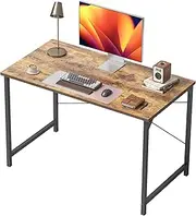 [CubiCubi] Computer Desk, 40 inch Home Office Small Desk, Modern Simple Style PC Table for Home, Office, Study, Writing, Vintage Brown