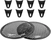 MACHSWON 2Pcs Car Audio Speaker Sub Woofer Subwoofer Metal Waffle Grill Cover Protector with Rubber Edge and Clips 12 Inch Black