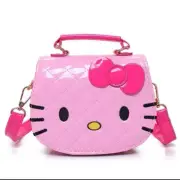 Hello Kitty Face Hot Pink Bow Xbody Bag Pink Patent Leather Girl's Sling Purse