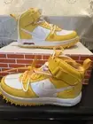 Nike x Off-White Air Force 1 Mid SP Leather Varsity Maize DR0500-101 mens size