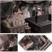 Wallpaper Paste The Paper Pack of 12 Marble Tile Stickers Peel and Stick Self Adhesive Tile Film Wall Art Home Decor for Kitchen Bathroom