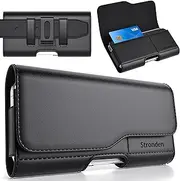 Stronden Holster for Google Pixel 8 Pro, Pixel 7 Pro, Pixel 6 Pro, Samsung Note 20 Ultra, Note 20 Plus, Note 10 Plus, Galaxy A73 5G, A72, A71 - Leather Belt Case Pouch (fits Slim/Thin Case Only)