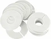 Nisorpa 12pcs Closet Dividers for Hanging Clothes, Baby Clothes Organizer White Plastic Closet Labels, Round Size Garment Tags Size Mark Ring