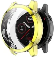 Intended for [for Garmin Venu 2] Screen Protector Case, Soft Plated TPU Scratch-Proof Full Protective Protector Cover Intended for Venu 2 Smartwatch Bands Accessories (Gold)