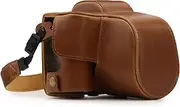 [MegaGear] MG1448 Canon EOS M50 (15-45mm) Ever Ready Leather Camera Case and Strap - Light Brown