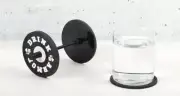 Barbell Coaster Holder - Set of 4 - Black Coasters for Gym, Crossfit, Fitness