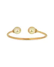 BELPEARL 18K Over Silver 10mm South Sea Golden Bangle Bracelet