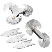 5 Pcs Thread Pitch Gauges Measure Tool Set,Stainless Steel Thread Gauges 3 Pcs 5