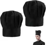 [Generic] 2Pcs Chef Hat Adjustable Chef Hat Breathable Chef Cap for Home Hotel Restaurant