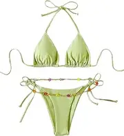 [Generic] Women's 2 Piece Sexy Bikini Sets Halter Tie Side Triangle Swimsuits