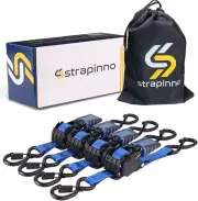 4 Pack Auto Retractable Ratchet Straps Bundle (1 in x 6 ft), 1500 LBS