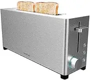 Cecotec YummyToast - Single Long Slot Toaster, Stainless Steel Surfaces, 5 Power Levels, 2 Pre-Configured Functions, Crumb Drawer (1050W)
