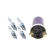 Bosch 4 Spark Plugs+Ignition Coil for BMW 2002 E10 2.0L M10B20 I4 8V 74KW 68-72