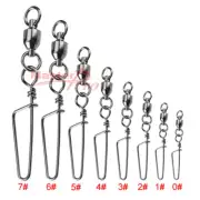 20 X Size 3# Ball Bearing Fishing Swivels with Coastlock Snap Fishing Tackle