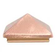 Protectyte Fence Post Cap 6"x6" Hammered Copper Pyramid Slip Over Mahogany Wood