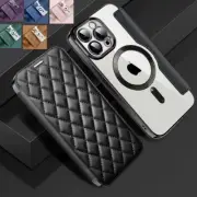 For Apple iPhone 16 15 14 Pro Max 13 12 MagSafe Leather Wallet Flip Case Cover