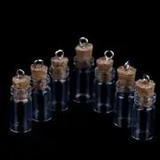 10Pcs Mini Glass Bottles Small Vials Cork Glass Jars Multi Usage Cork Wish .CF