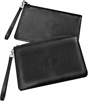 [Quctak] 6400°F Fireproof Money Bag 2pcs, Fireproof Document Bags, Fireproof Bag, Money Bag, Bank Cash Bag with Zipper & Strap, Suitable for A5 Documents, Bank Inventory, Passport (Black)