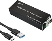 USB3.0 Type C to Fiber Network Adaptor 100/1000base-X USB to Open SFP Gigabit Network Card Compatible Windows Server/Windows/Linux Compact NIC Network Adapter
