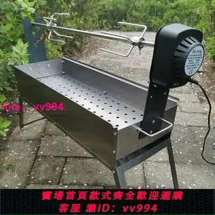 燒烤爐戶外烤羊腿燒烤爐家用電動小型烤魚工具野外自動旋轉烤雞架