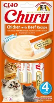Ciao Churu Sticks by INABA Cat Treat - Chicken Beef Flavour 4 x 14g Soft