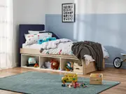Bingo Upholstered Bed Frame with Storage Base - King Single